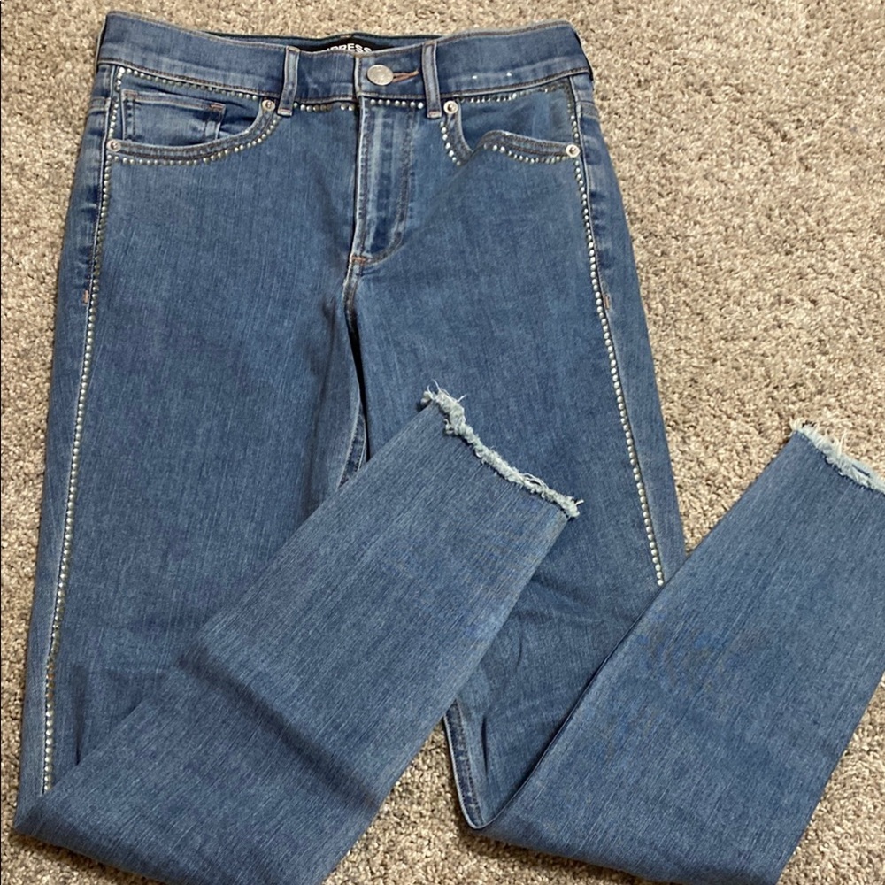 Express high rise stretch Blue Skinny Jeans